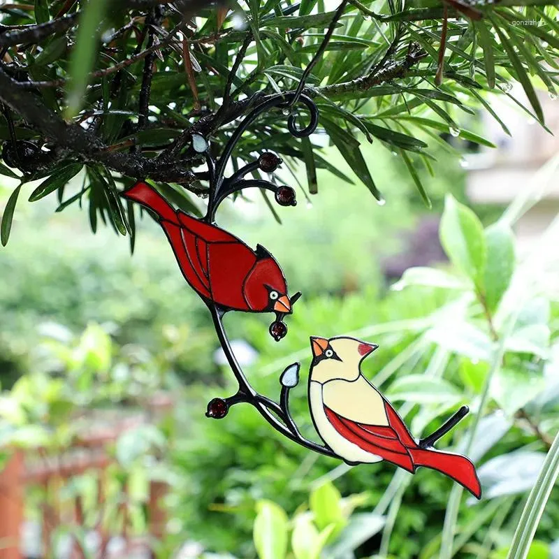 Декоративные фигурки 1pc модный сад подвесной подвеской домашний декор птиц украшения настенные украшения Железное искусство