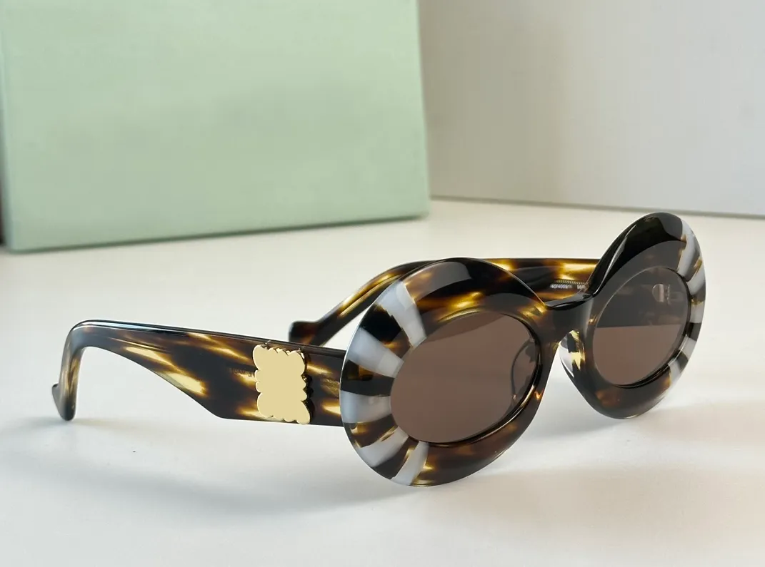 Havanna braune ovale Sonnenbrille 40091 Frauen Männer Sommer Sunnies Sonnenbrille Modetöne UV400 Brillen
