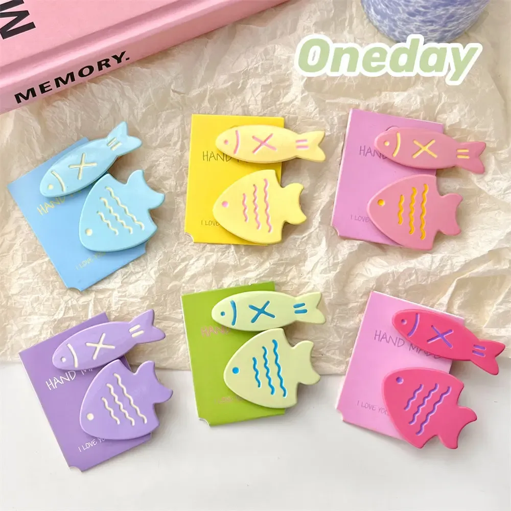 2 pezzi/molto carini Accessori per capelli Accessori per capelli Candy Color Little Fish Hair Clip Childrens Side HuckBill Barrettes Girls Chiepe