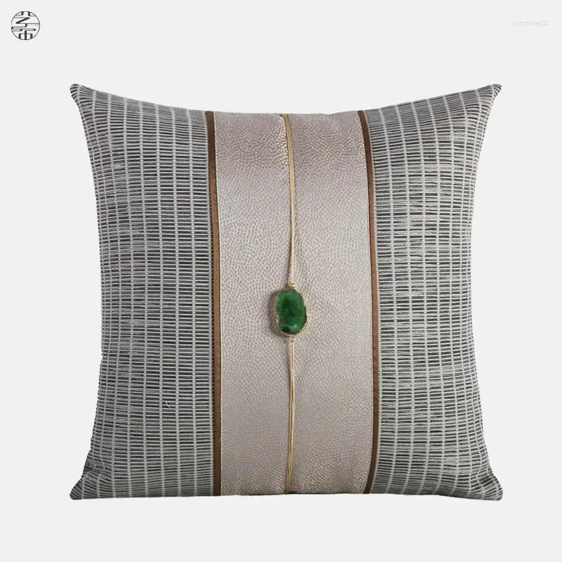 Almohada de gemas naturales de diseño de la funda de almohada cuadrada geométrica cuadrada para la sala de estar almohadas de sofá decoración del hogar
