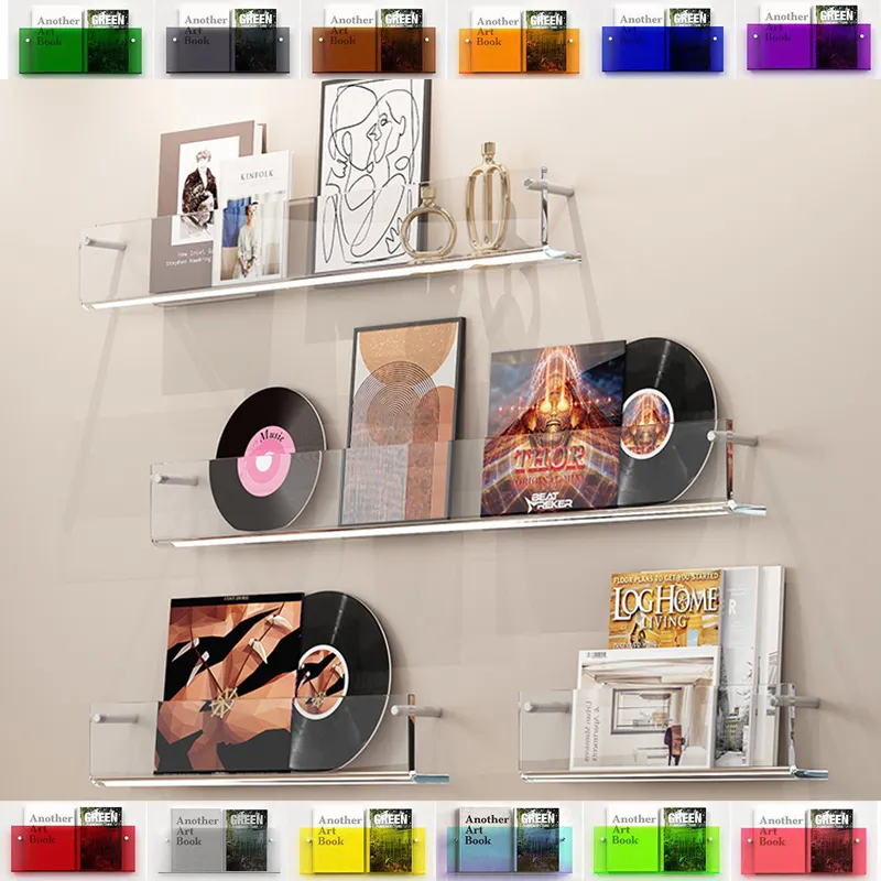 6"W Slatwall Easel Book Shelf With Deep Lip Clear Plastic