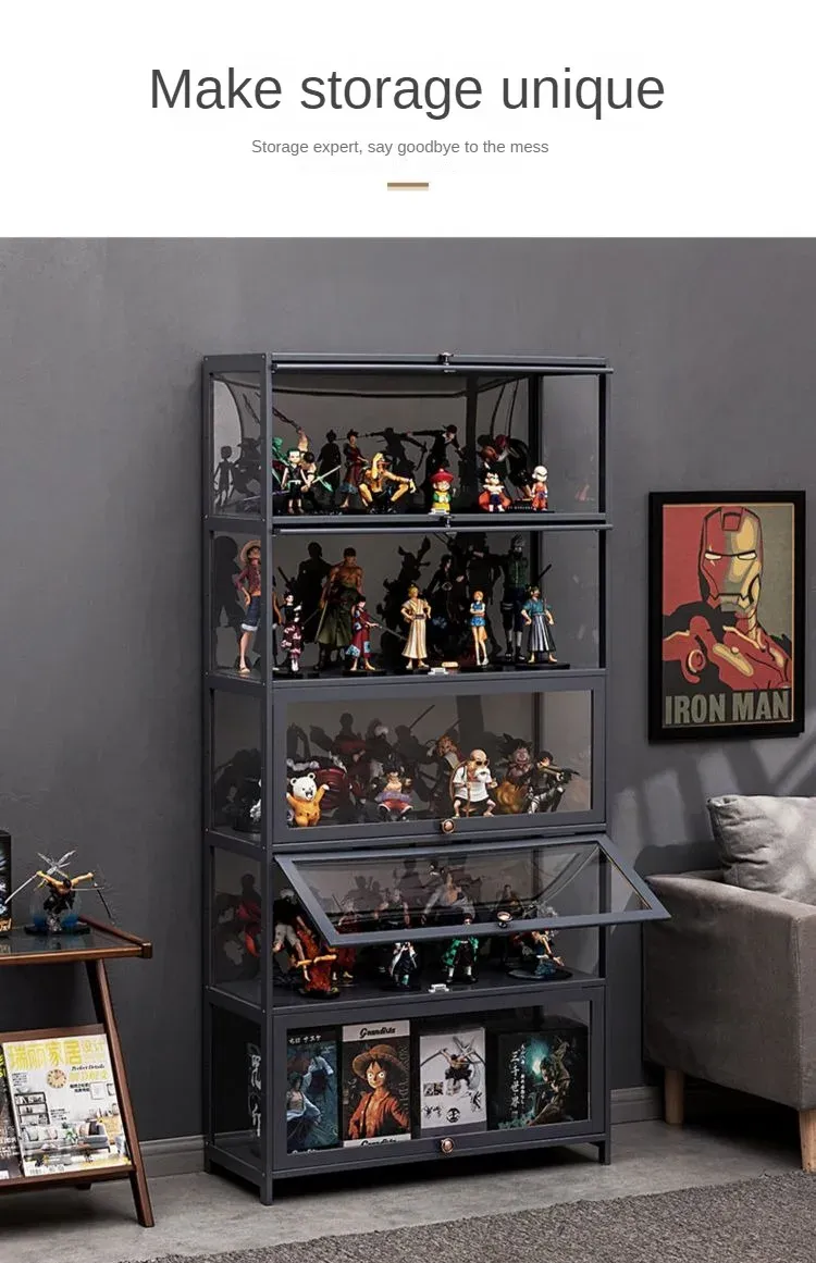 Vitrine Acrylique Anti-Poussière Pour Figurines & Kits LEGO - Base Noire, Présentoir 3 Étages Clair
