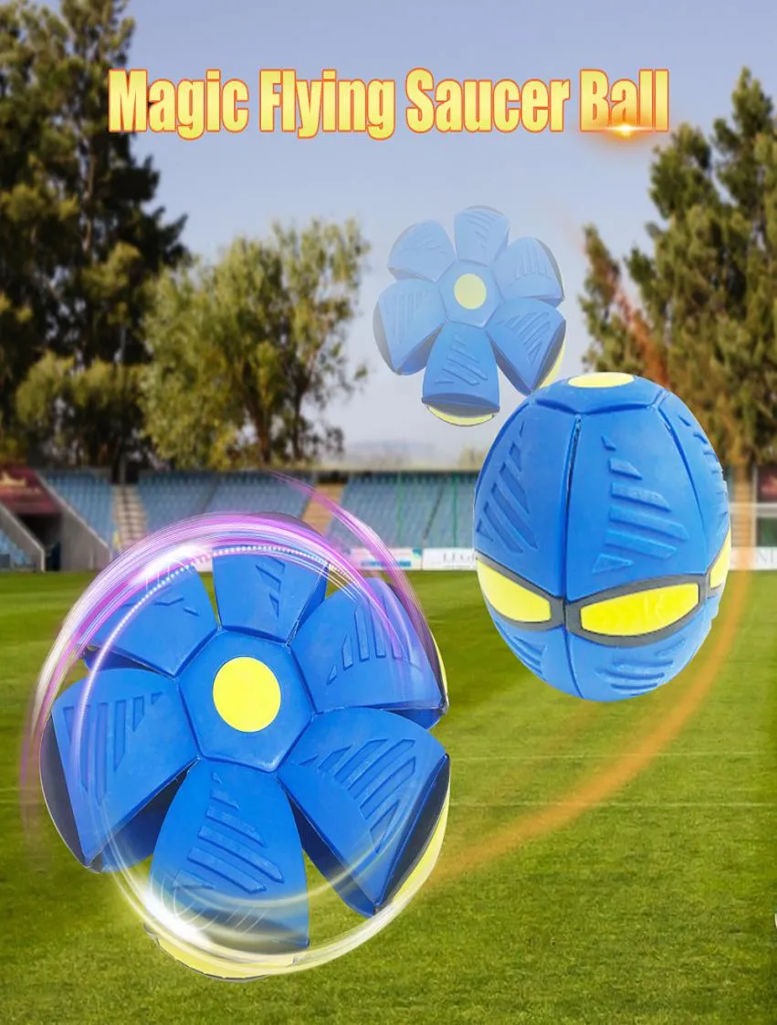 Toys Flat Throw Disc Ball Flying UFO Magic Balls With LED Light for Children's Toy Balls Boy Girl Outdoor Sports Gift1410951