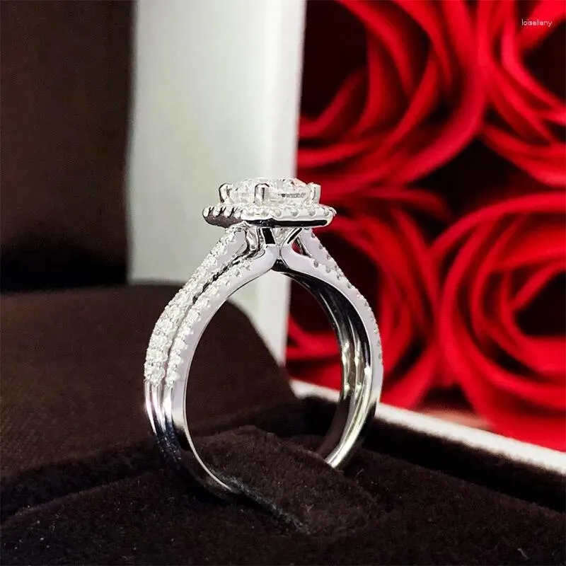 Wedding Rings Huitan Gorgeous for Women Brilliant Crystal Cubic Zirconia Eternity verloving Vriendin Trendy Jewelry