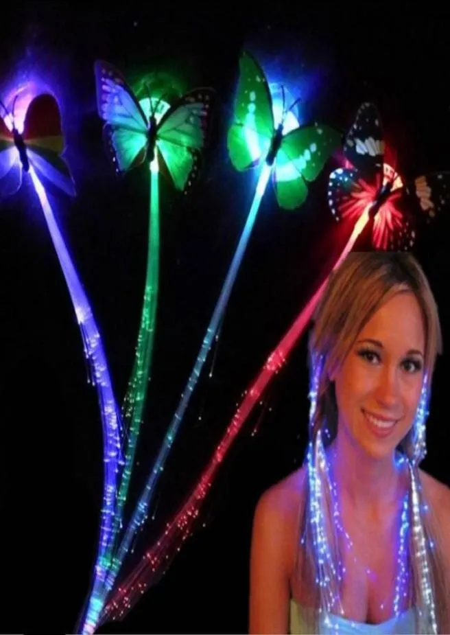 30pcs Party LED Shining Glow Hair Traids Flash LED Fibre Clip à cheveux Clipt Light Up Band Up Party Glow Supplies2551234