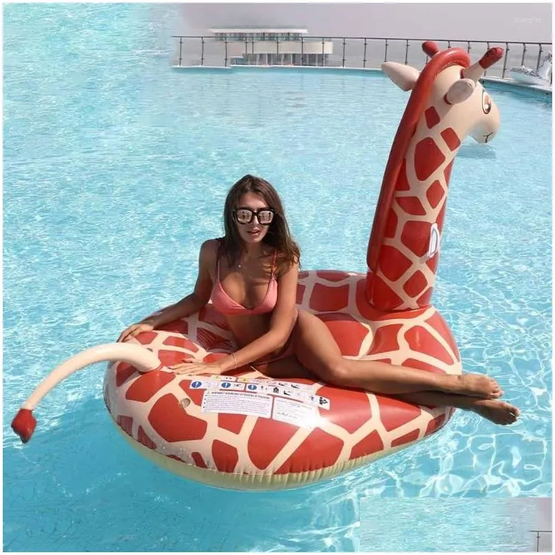 Camp Furniture Outdoor Water Deck Chair Pvc Inflatable Mount Floating Row Bed Giraffe Adt Toy Drop Delivery Sports Outdoors Camping Hi Dhgsh