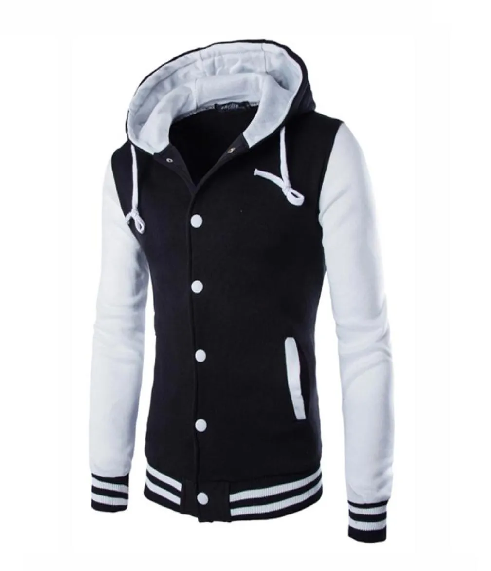 Swagwhat Hoodies Hoodies Hooded Striped Patchwork Baseball Jacket Sweatshirts College Varsity Coats mince Hoodie Men Vêtements LJ2008269109941