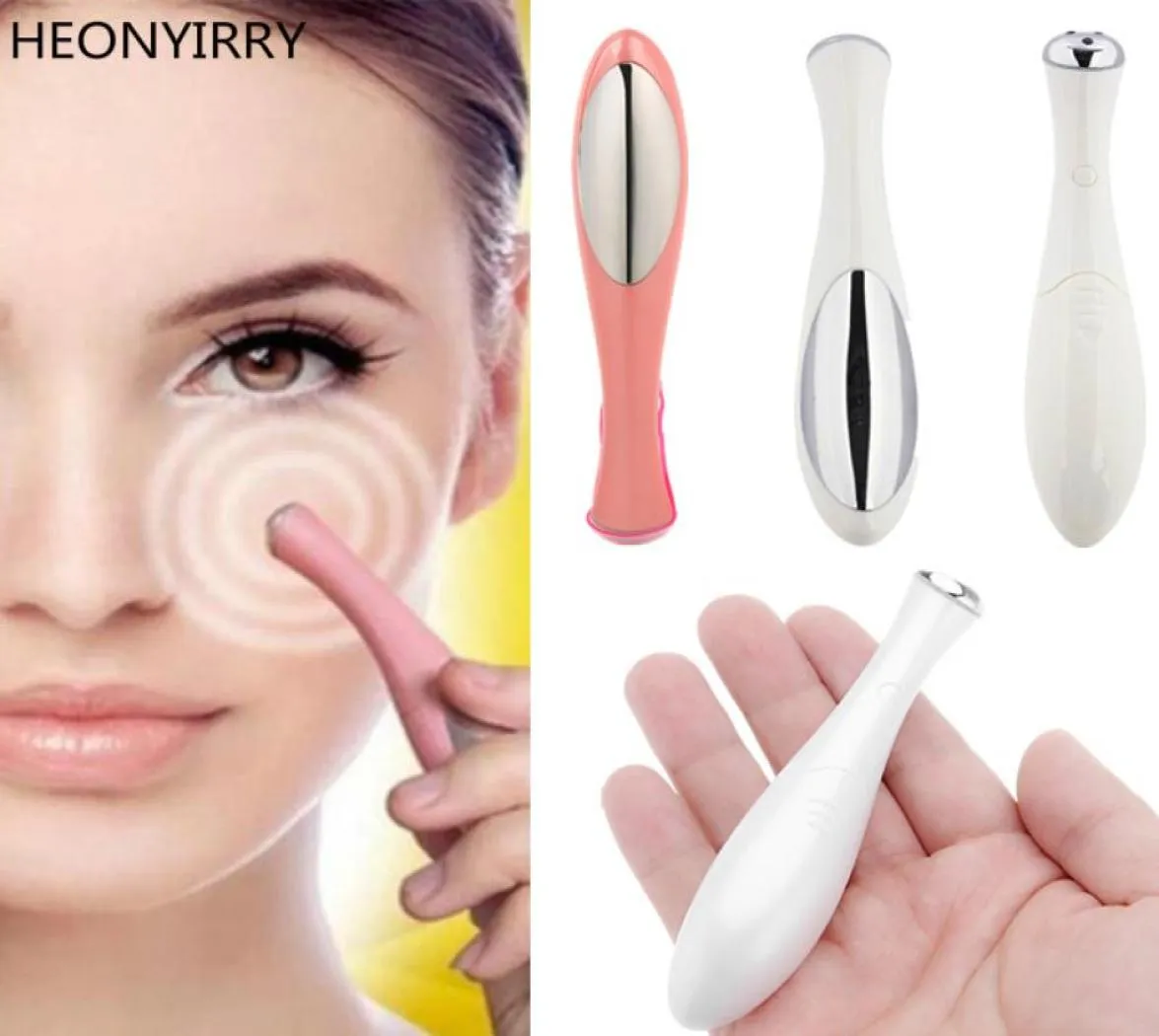 EM002 Electric Eye Massager Mini Eyes Wrinkle Dark Circles Borttagning Pen Anti Aging Massager Negativjonvibration Face Lyft också8409644