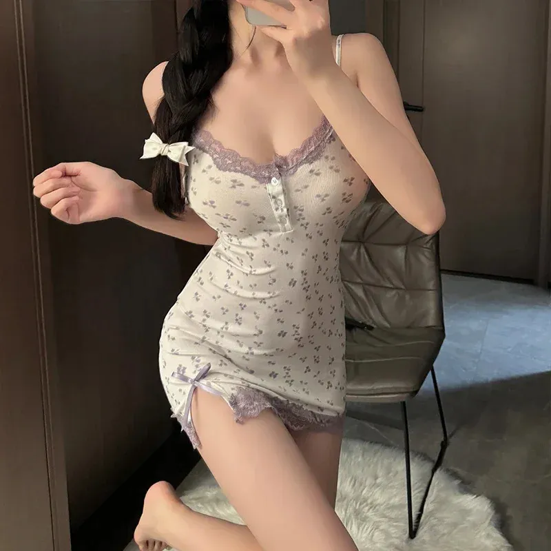 Women Sexy Lingerie Lace Liberty Nightdress Ladies Erotic Body Slip Dress Crotchless Badydoll Sex Sleepwear Girls Porn Underwear 240402