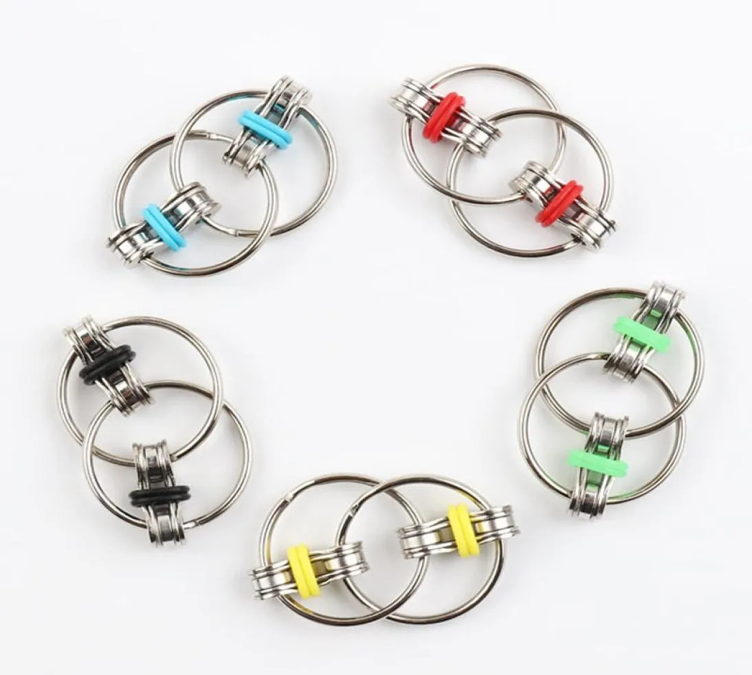 Key Ring Spinner Gyro Hand Spinner Metal Toy Finger Keyring Chain HandSpinner Toys For Reduce Anxiety 5 Colors3783143