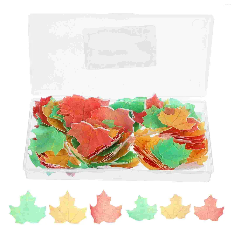 装飾的な花110 PCSケーキ挿入カード秋の結婚式の装飾トッパーパーティー用品スティッキーライスペーパー