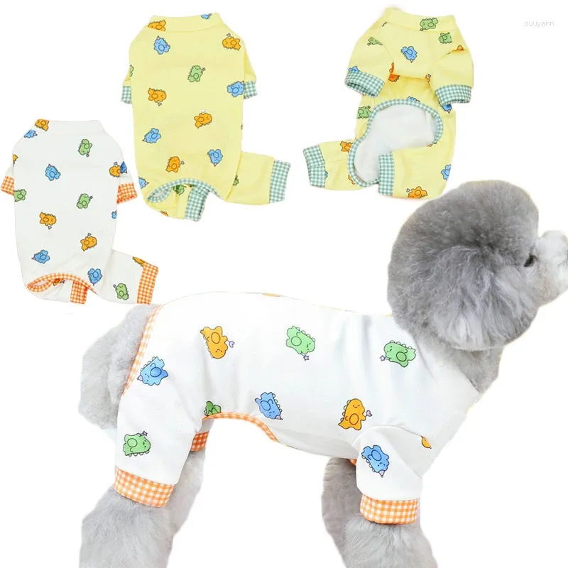 Appareils pour chien motif animal saut à saut de combinaison de pyjamas purs coton animal de compagnie chiot chiot chat pijamas pour les petits chiens dockhund xl