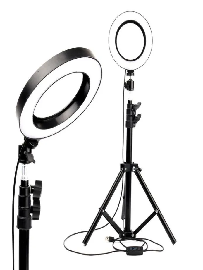 İç Mekan Aydınlatma LED Yüzük Işık Po Stüdyo Kamera Pografi Makyaj Selfie için Dimmable Video Lamba ile Tripod Telefon Tutucusu1674969