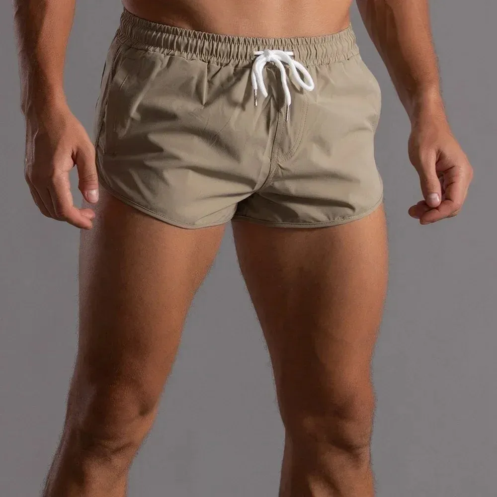 Shorts de treinamento homens atléticos curtos curtos curtos seco rápido cintura elástica 3 desgaste esportivo de comprimento parcial 240412