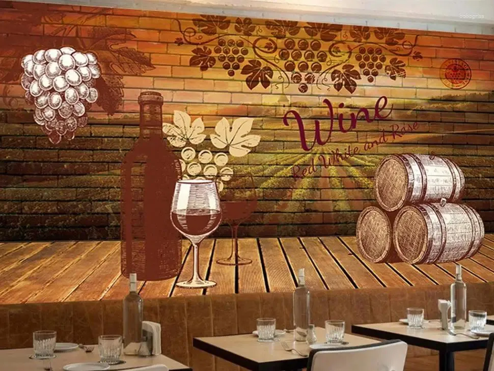 Papel de parede de parede papel de parede personalizado para paredes 3 D BARRELO DE VINHO REDO CRILHO CRIANÇAS BARROLOM PO MURAL MURAL 3D LIGADO