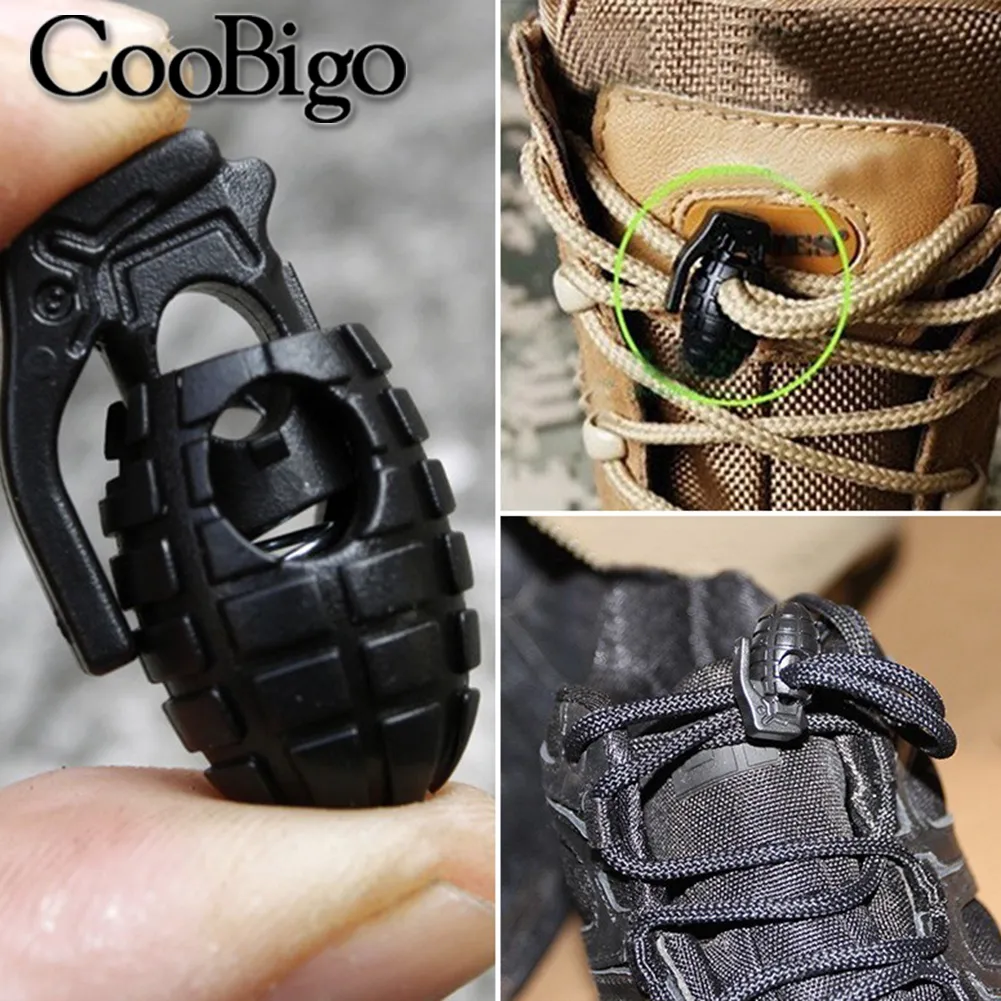 20pcs Cord Lock Lock Stopper a levetta molla Paracord Clip Clip Class Accessori per la scarpa da scarpe da tiro sportivo.