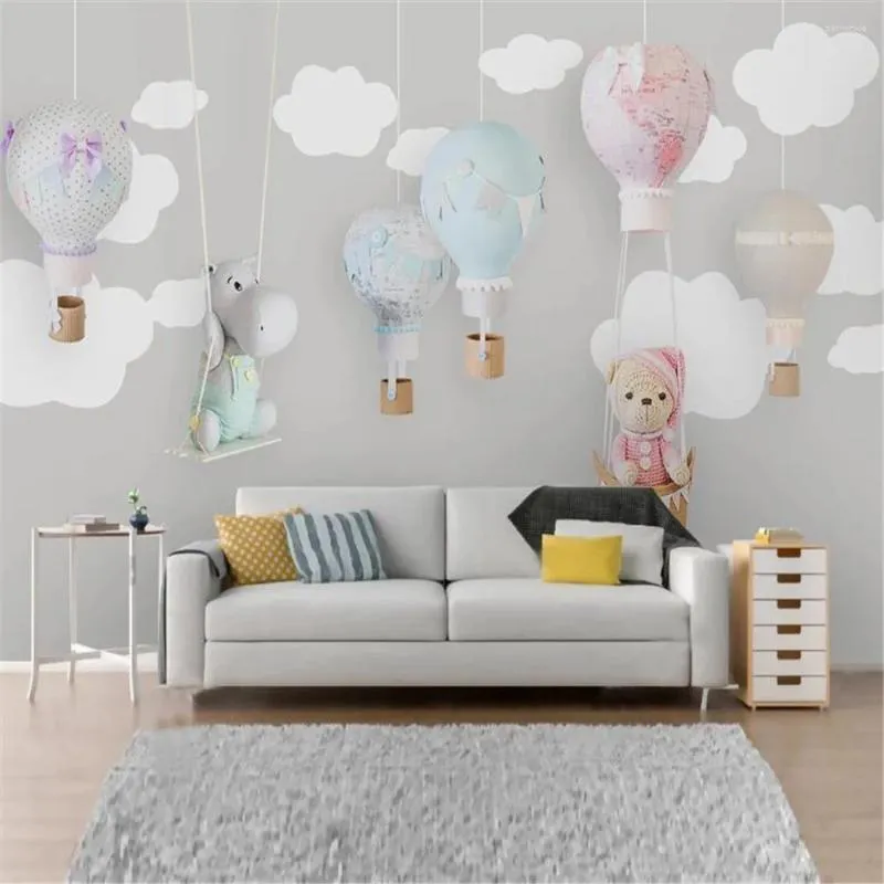 Hintergrundbilder Milofi nordisch minimalistische Hand gezogene Cartoon Tierballon Kinderzimmer Kinderzimmer