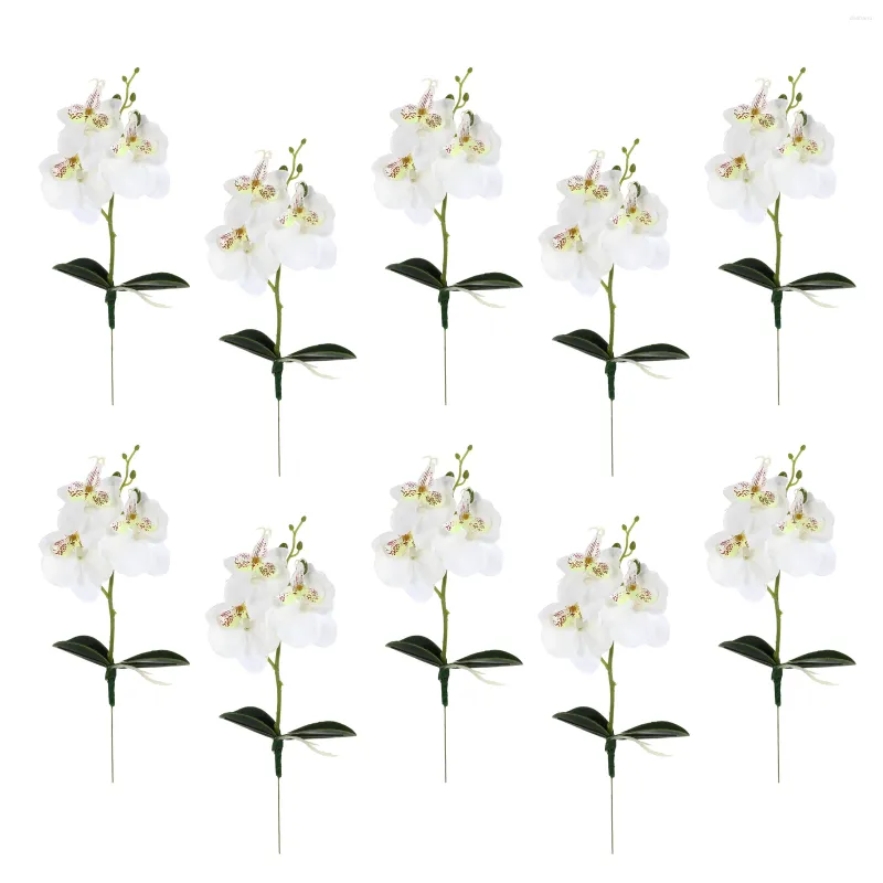 Dekoracyjne kwiaty Orchid Flower Sems Mini Phalaenopsis Wedding Decorations Białe sztuczne storczyki na żywo