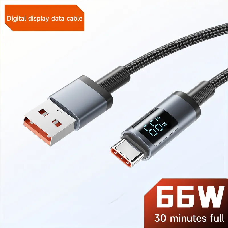 Кабель USB типа C PD 100W Type C до USB C 7A Проводной шнур для зарядного устройства для iPhone 15 Oppo realme Huawei Poco Samsung Display Cable