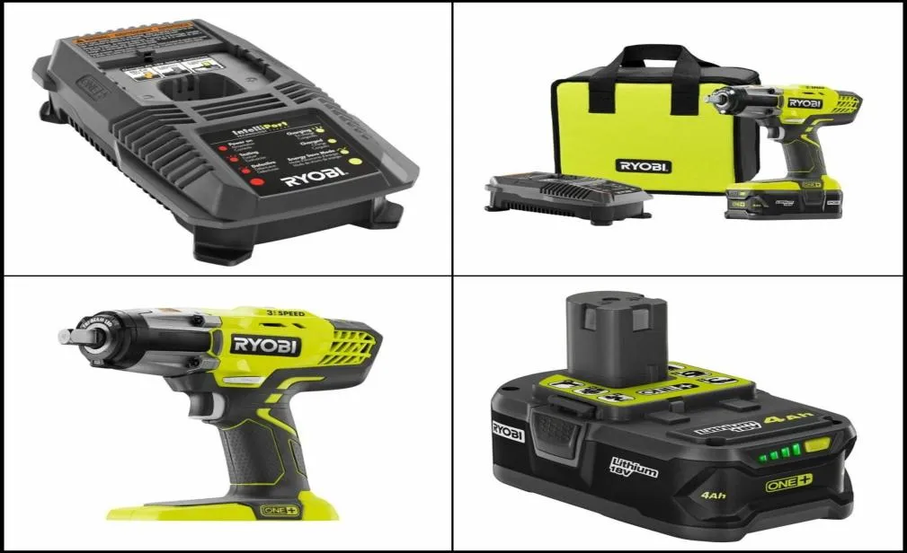 Ryobi Impact Warench Kit 18volt 12 в светодиодном световом матовом двигателе.