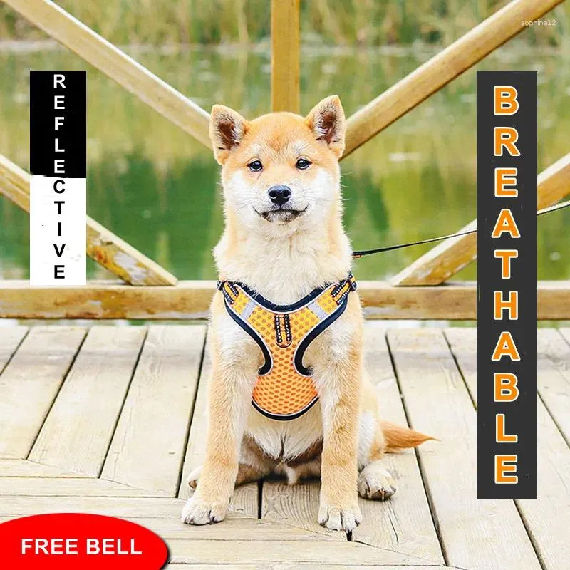 犬アパレルペット通気性メッシュベストハーネスリーシュ反射性調整可能な胸部ストラップ大きなソリッドウォーキングリードロープパグ3mシートベルト