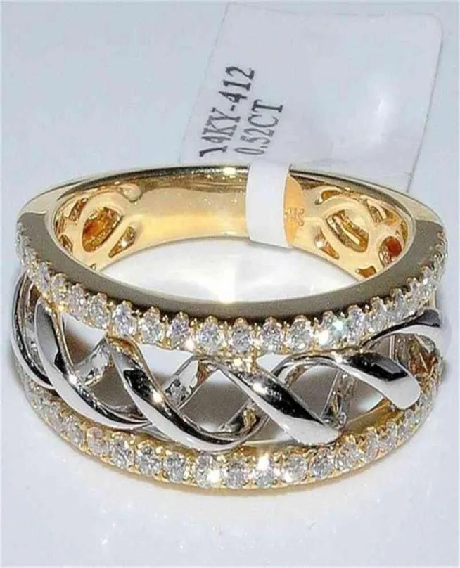Prawdziwa 14 -krotna złota biżuteria 2 karaty diamentowe pierścionki dla kobiet Anillos Bague Bizuteria Bague Biżuter