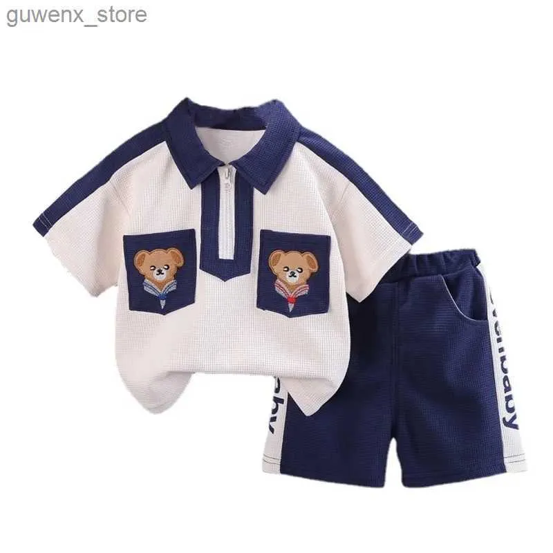 Set di abbigliamento Nuovi vestiti per bambini estivi abiti per bambini Shorts 2 pezzi/set per bambini abiti casual costume da bambino