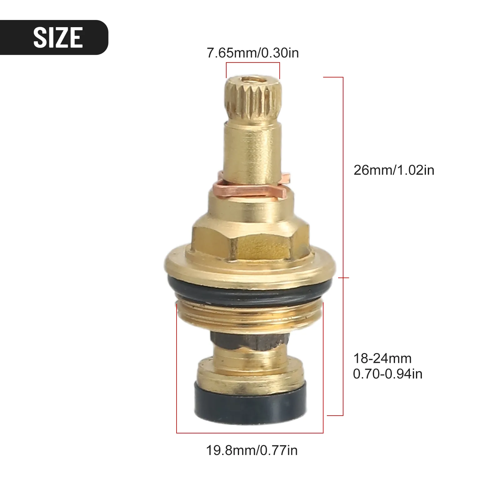 Tap Valve Spool Replacement – 20 Tooth Brass Cartridge For Sink, Laundry & Washroom Faucets