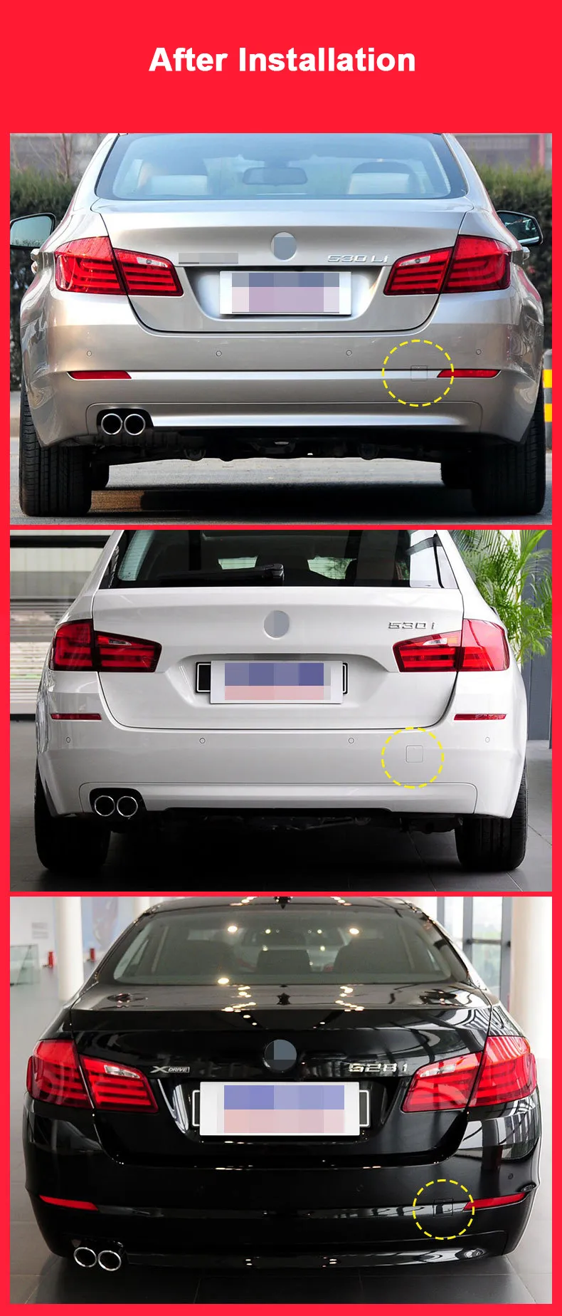ACROPIX Car Rear Left Bumper Towing Tow Eye Hook Cover Cap Fit For BMW