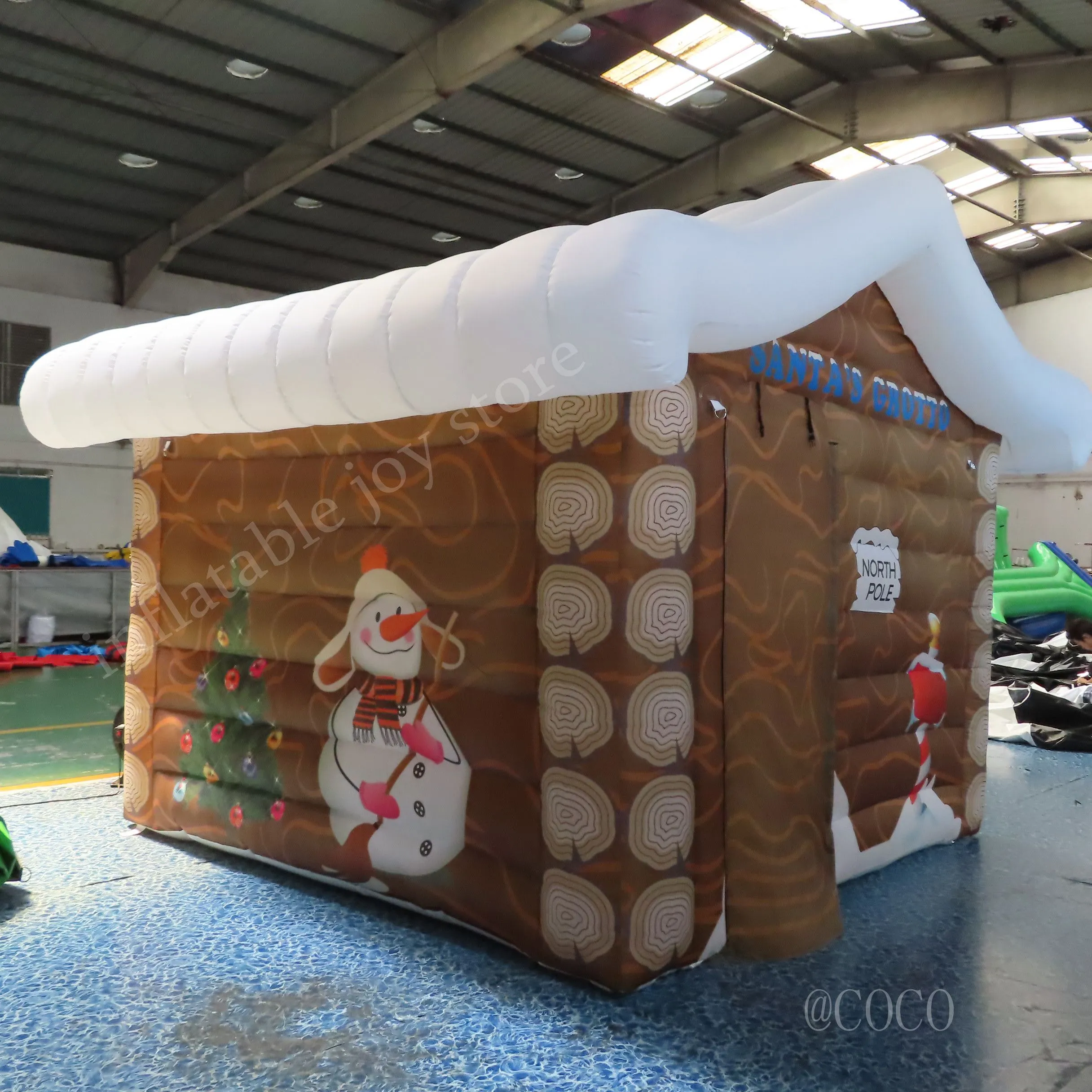 5mLx5mWx3.5mH (16.5x16.5x11.5ft) outdoor activities 2024 newest christmas house inflatable santa grotto portable inflatable tent for party