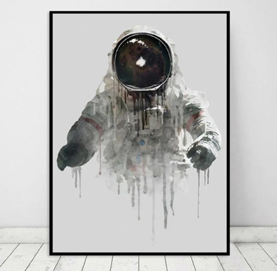 Affiches d'astronaute moderne à l'encre Affiches et imprimés Toile Paintes de toile Images d'art mural pour le salon Décoration de la maison Cuadros no FR9707354