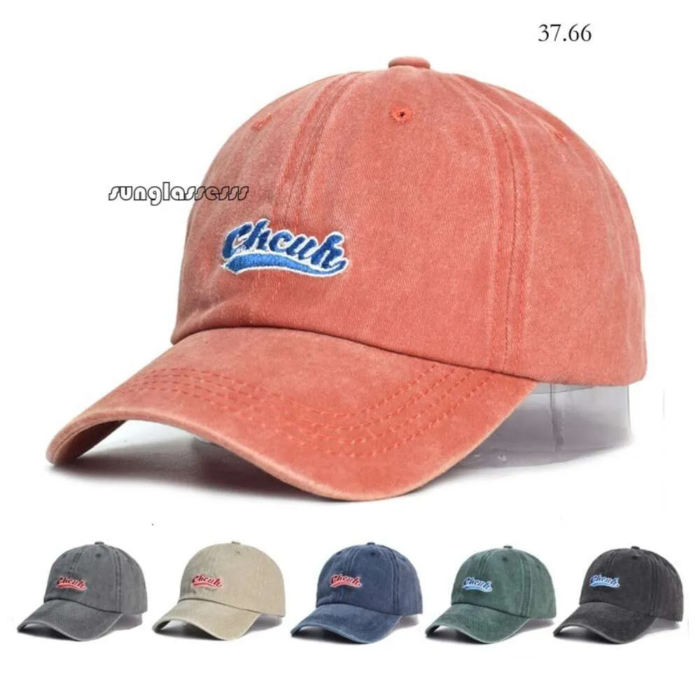 baseball cap Instagram Trendy Brand Washed Baseball for Men and Women Couples Korean Edition Simple Embroidered Soft Top Sunshade Duck Tongue Hat