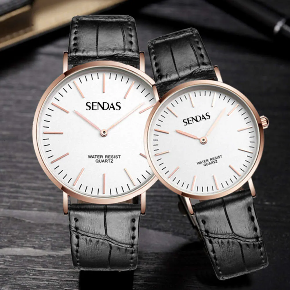 Zegarek projektantów mody Ultra-cienki swobodny zegar kwarcowy para luksusowa
