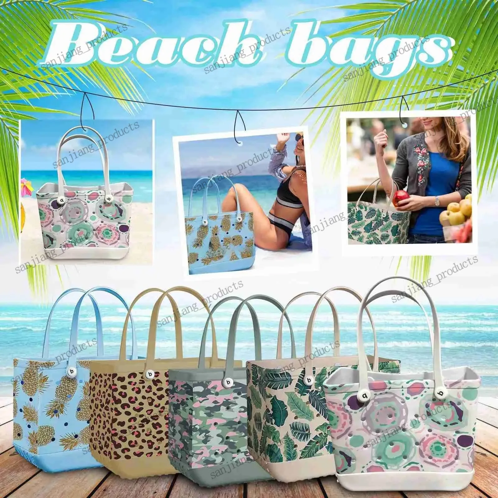 designer beach bags rubber tote luxury summer fashion plastic shoulder waterproof EVA women Travel Silicone PVC mens clutch handbag large shopping basket with hole