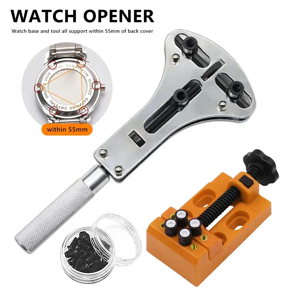 Premium Watch Repair Tool Kit Watch Back Remover, Adjustable Watch Case  Opener Tool Set, 5-55mm, Watch Battery Replacement