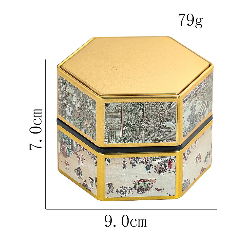 六角形ティーストレージオーガナイザーコンテナボックス缶茶コーヒーフードハーブキャンディー缶チョコレートシュガースパイスシール瓶ジュエリーボックス