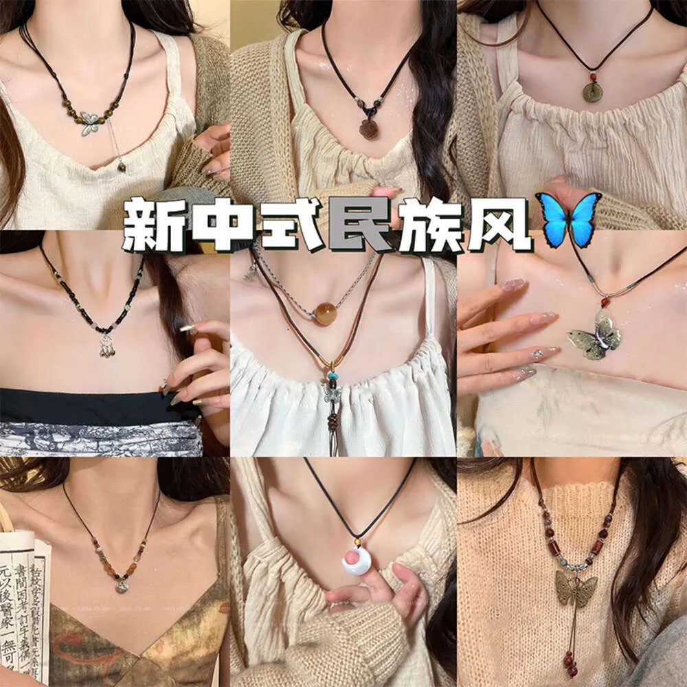 New Chinese Zen Necklace Versatile and for Women Advanced National Style Collar Chain Ancient Design Accessories