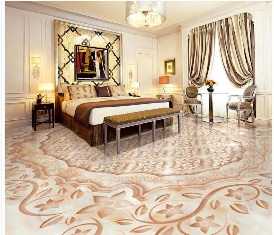 Wallpapers Floor Texture 3D Marble Relief Self-adhesive PVC Waterproof Home Decoration