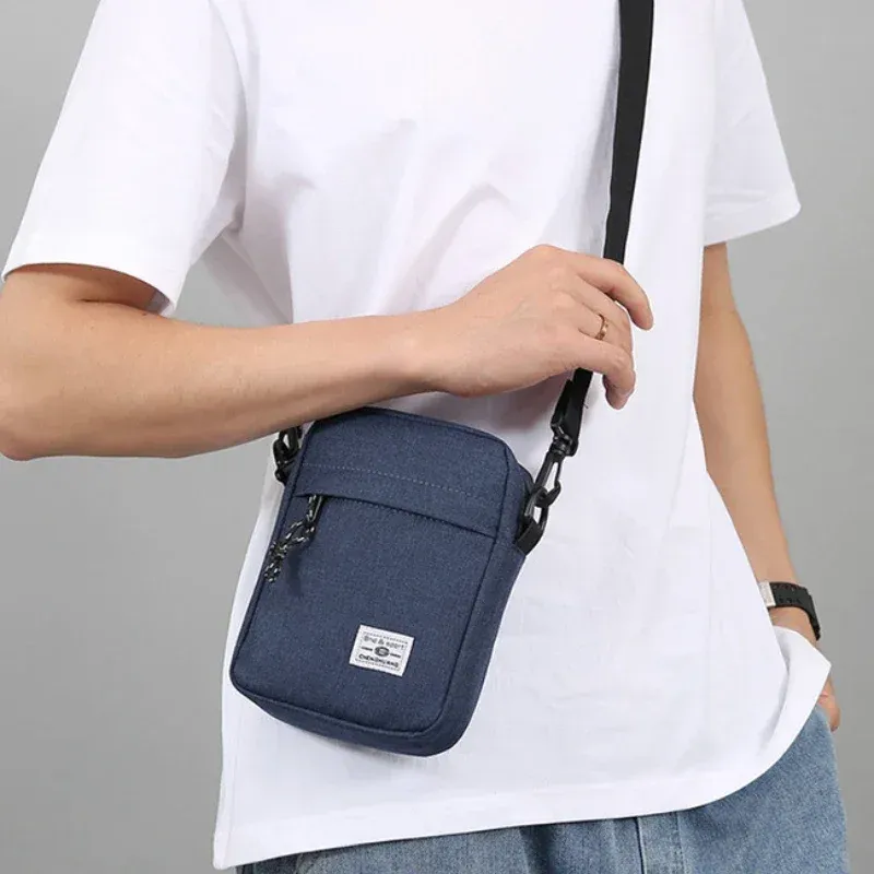 Small Adjustable Crossbody Messenger Bag For Women & Men - Compact Shoulder Bag, 100% Polyester, Hands-Free