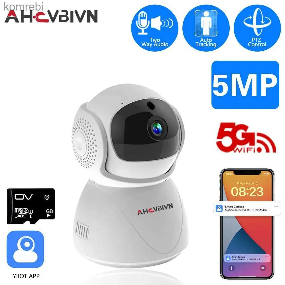 IP -camera's Home Safety Camera 5MP WiFi 1080p Wifi PTZ Automatic Tracking Pro -versie CCTV FHD Infrarood Night Vision WiFi Safety Camera C240412