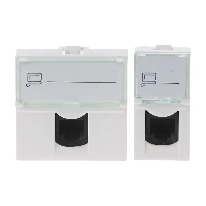 CAT6 RJ45 Keystone Female Coupler Insert Connector Socket Adapter Port for Wall Plate Outlet Panel - White P9JD