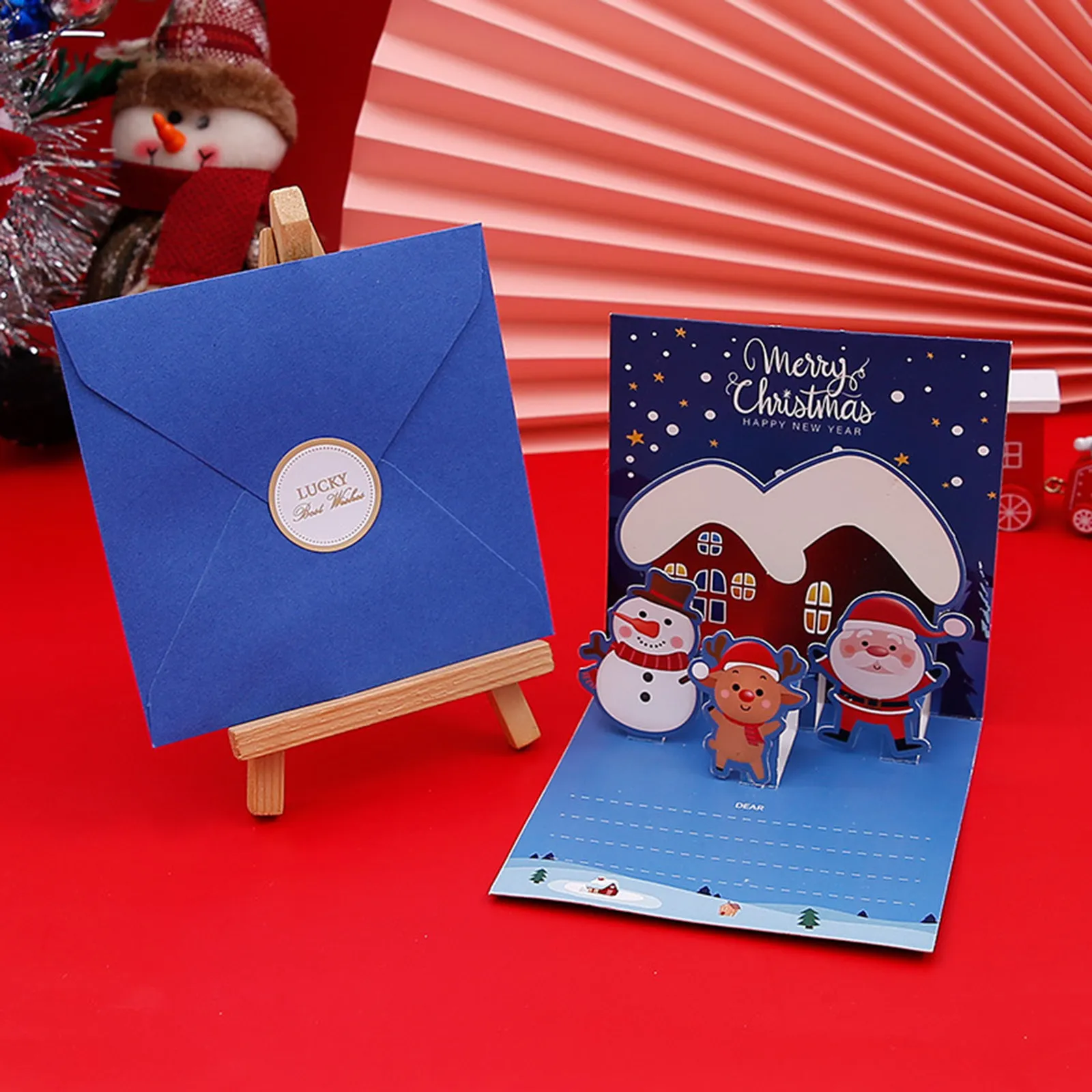 Presente surpresa de Natal 3d Cartão de Natal Criativo Véspera de Natal Mensagem de Natal Exquitante Card de férias Bênção de férias