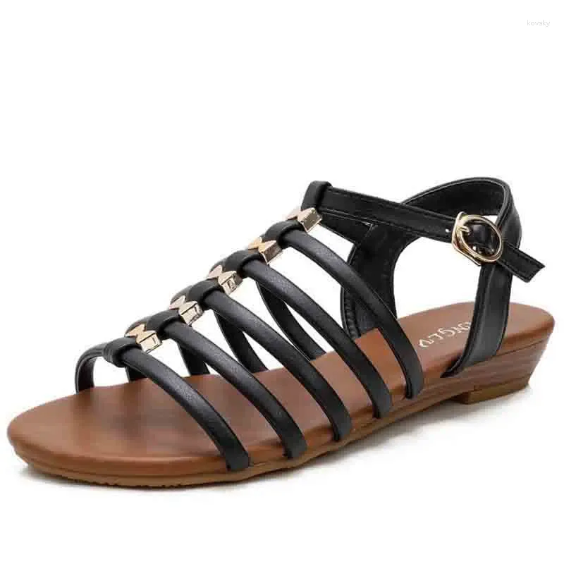 Dress Shoes Summer Women 1,5 cm platform 2 cm hoge hakken sandalen dame mode comfortabel lichtgewicht vrouwelijke vakantie gladiator
