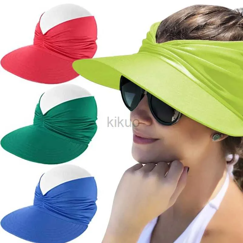 Visier breite Krempe Hüte Eimer Hüte falten Sommer Beach Hut große Visor -Sonnenhüte für Frauen Sommer Beach Outdoor UV Schutz Top leerer Sport Baseballkappen 240412