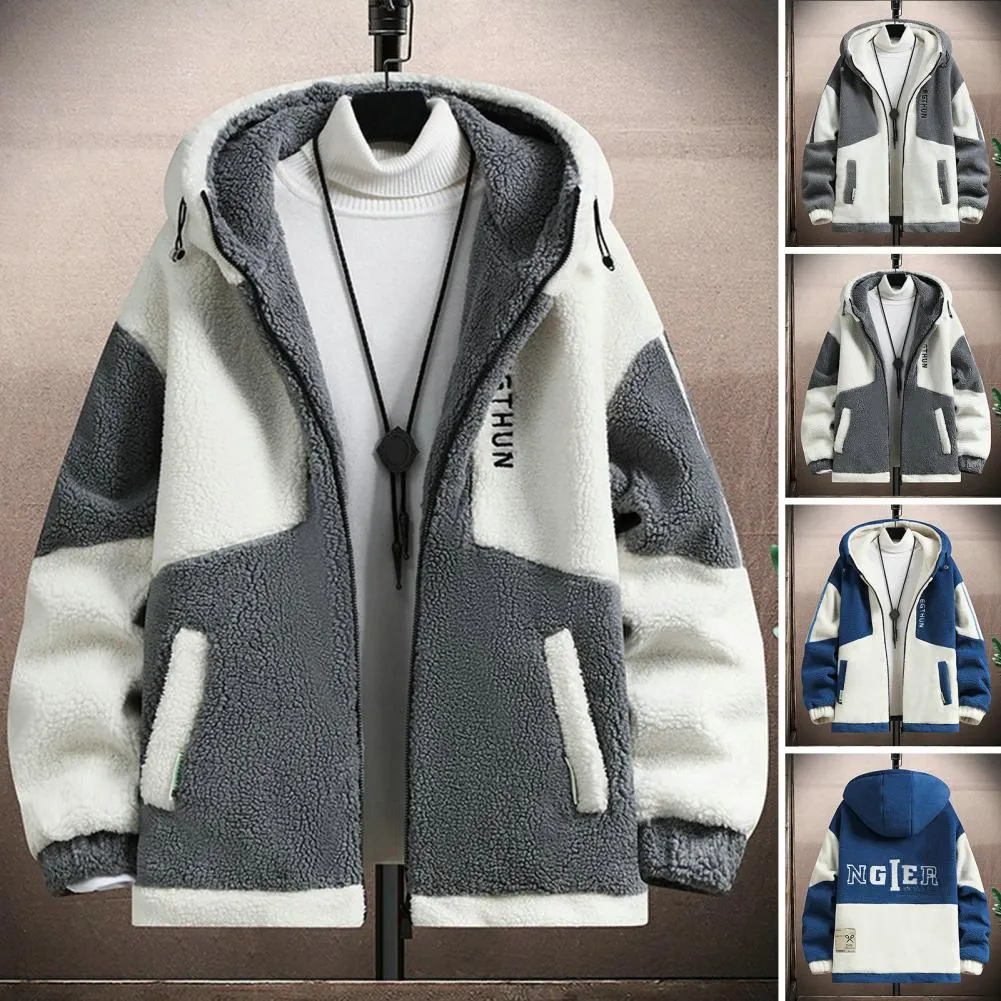 Manteau Polaire Homme Avec Capuche - Doublure Sherpa Chaude, Coupe-vent, Pour Travail, Sport Et Loisirs