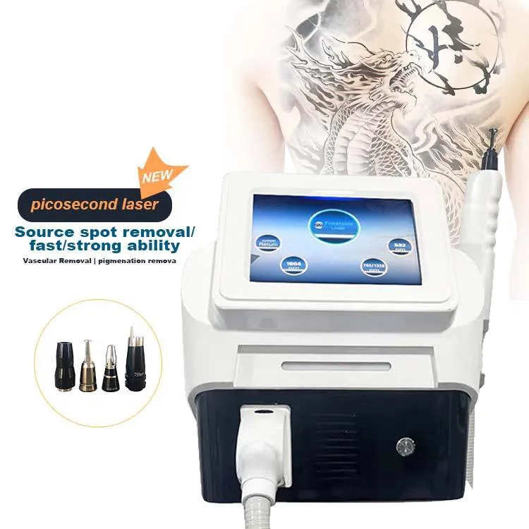 Non invasif ND YAG Laser Péler peeling blanchissant la machine de beauté de beauté picoseconde tatouage / élimination des pigments lavage des sourcils pour le salon