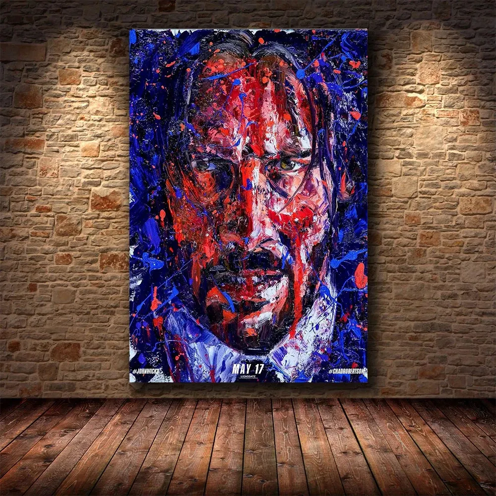 2023 neuer Film John Wick Chapter 4 Serie Film Keanu Reeves Poster Canvas Malerei Wandkunst Bilder Home Cinema Dekor