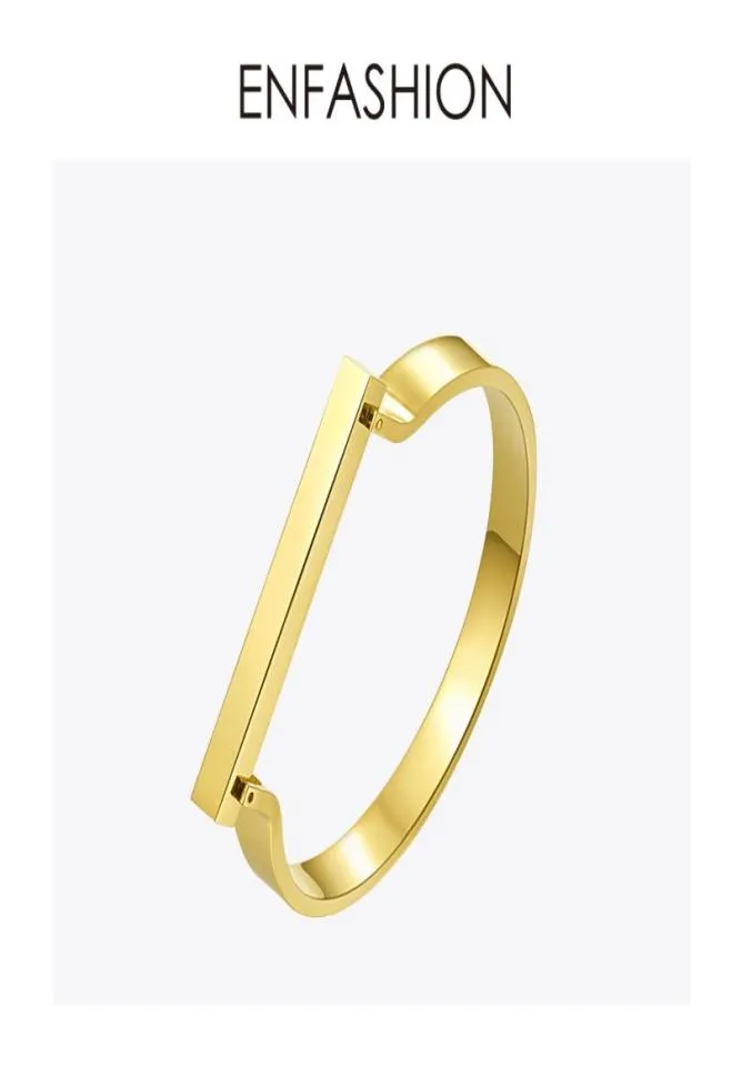 Enfashion Personalized Custom Engrave Name Flat Bar Cuff Bracelet Gold Color Bangle Bracelets For Women Bracelets Bangles J1907195414585