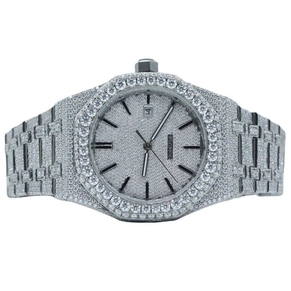 Luxury à la recherche de luxe Regardez Iced Out for Men Woman Top Craftsmail Unique et coûteux Mosang Diamond Montres pour Hip Hop Industrial Luxurious 34173