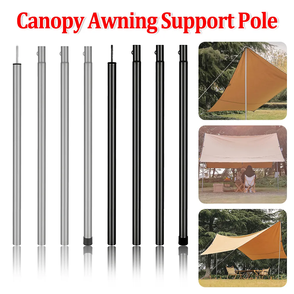 Portable Tent Support Rod Windproof Canopy Pole Detachable Beach Shelter Tarp Awning Pole Accessories for Camping